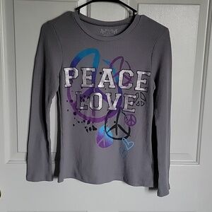 Total Girl, long sleeved, gray thermal shirt, L (14-16).